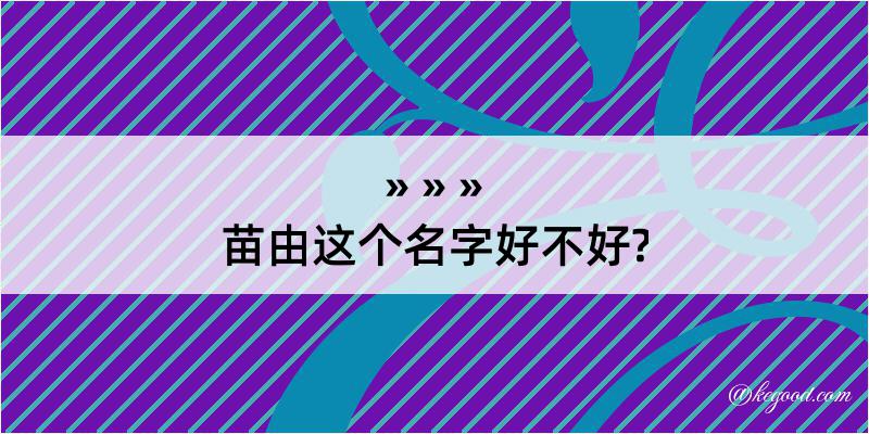 苗由这个名字好不好?