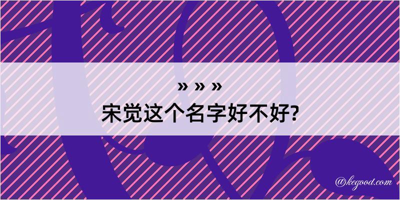 宋觉这个名字好不好?