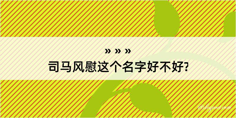 司马风慰这个名字好不好?