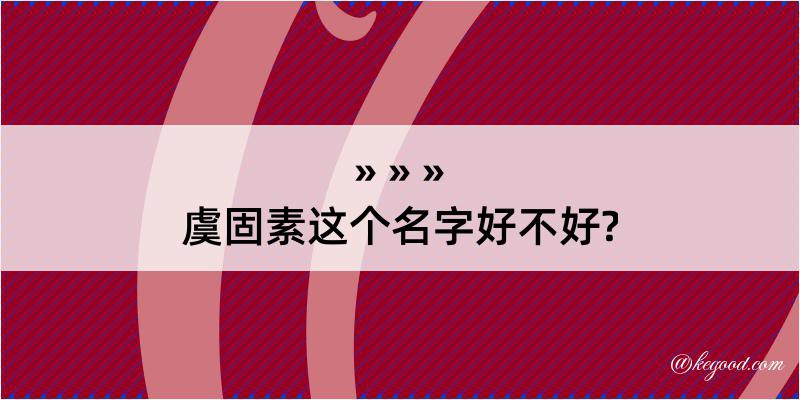 虞固素这个名字好不好?