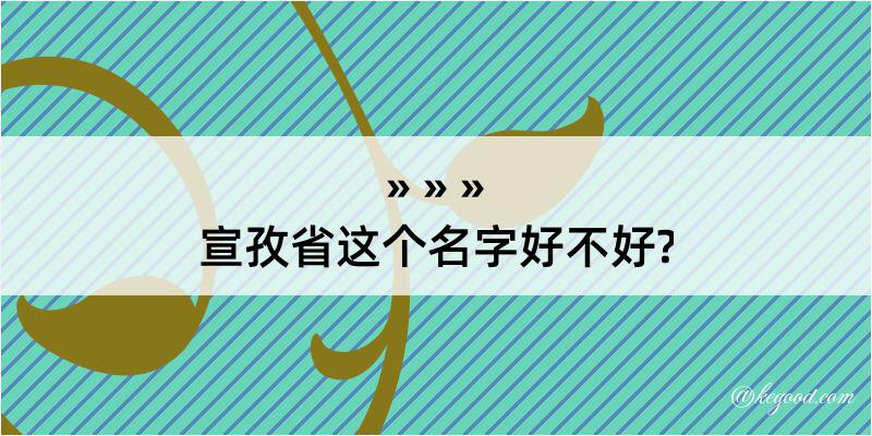 宣孜省这个名字好不好?