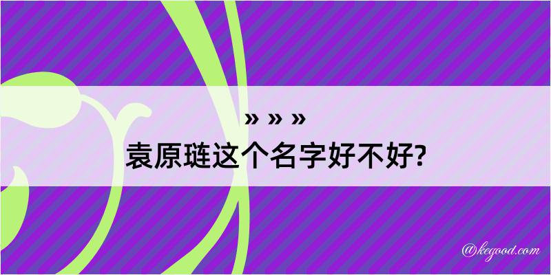 袁原琏这个名字好不好?