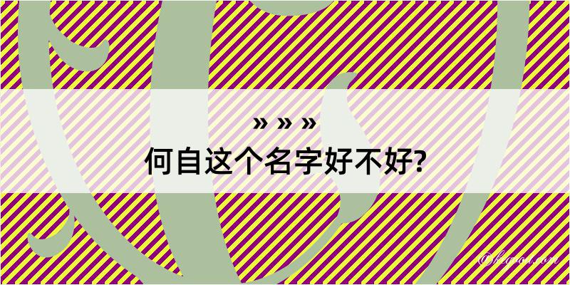 何自这个名字好不好?