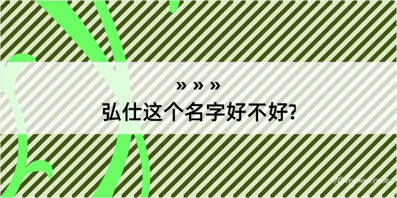 弘仕这个名字好不好?