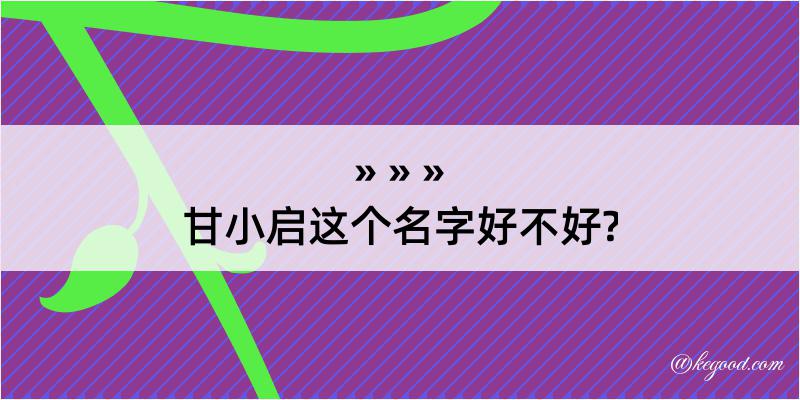 甘小启这个名字好不好?