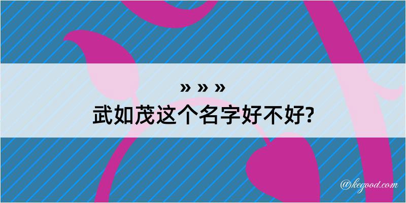 武如茂这个名字好不好?