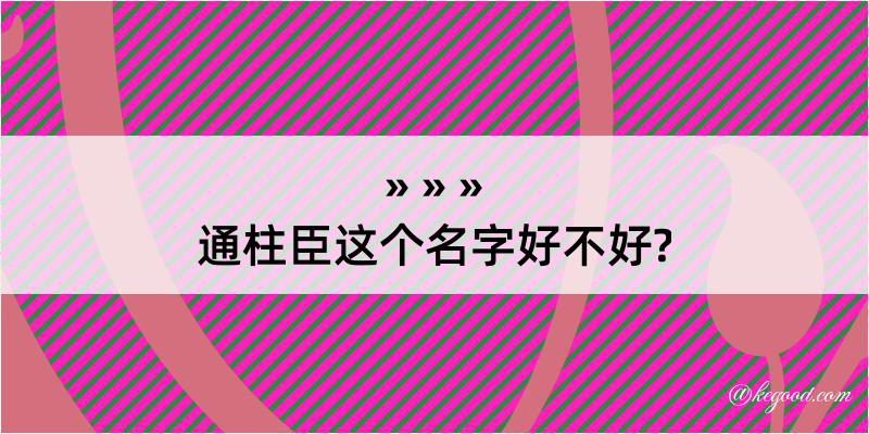 通柱臣这个名字好不好?