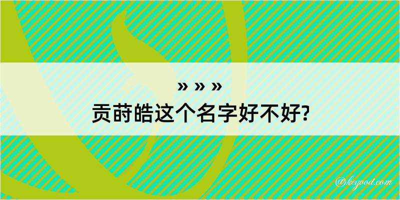 贡莳皓这个名字好不好?