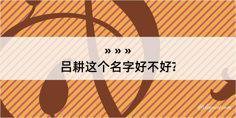 吕耕这个名字好不好?