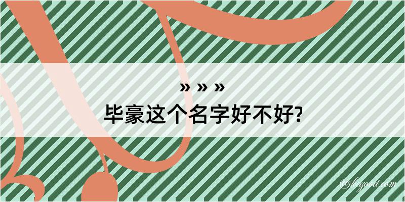 毕豪这个名字好不好?