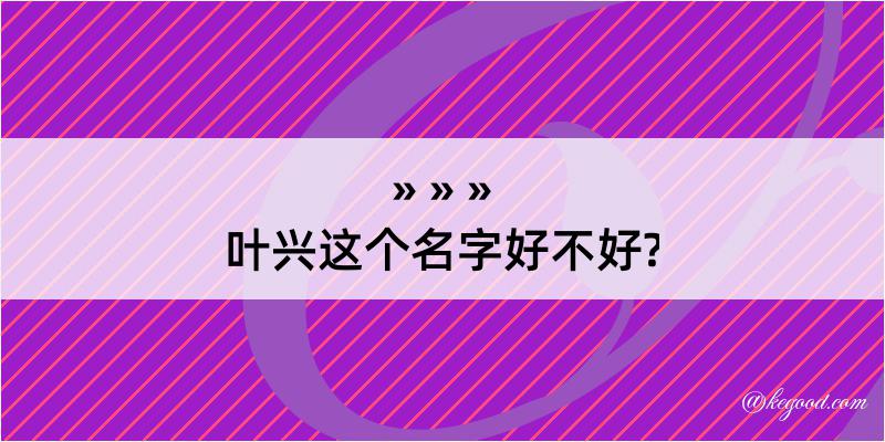 叶兴这个名字好不好?