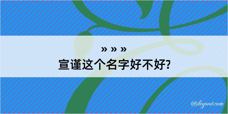 宣谨这个名字好不好?