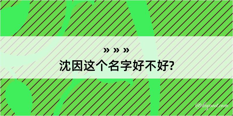 沈因这个名字好不好?