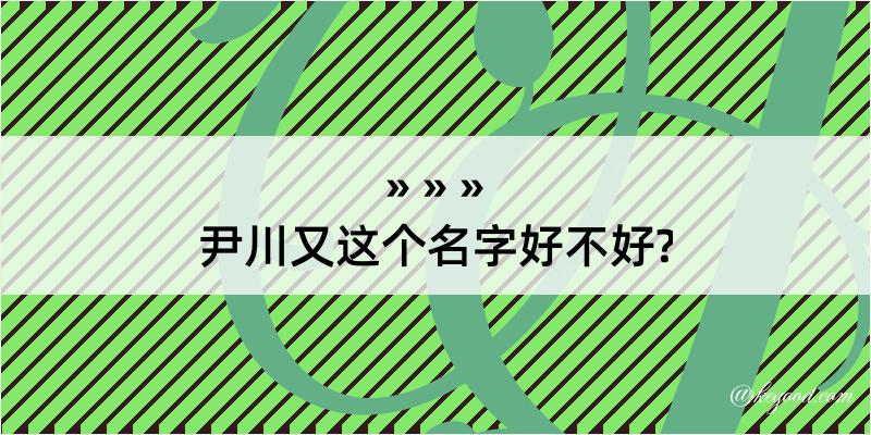 尹川又这个名字好不好?