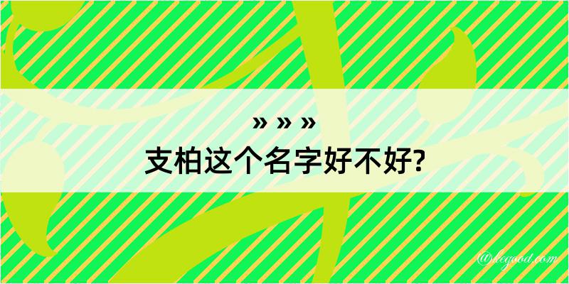 支柏这个名字好不好?