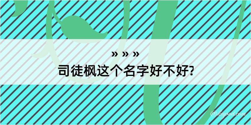 司徒枫这个名字好不好?