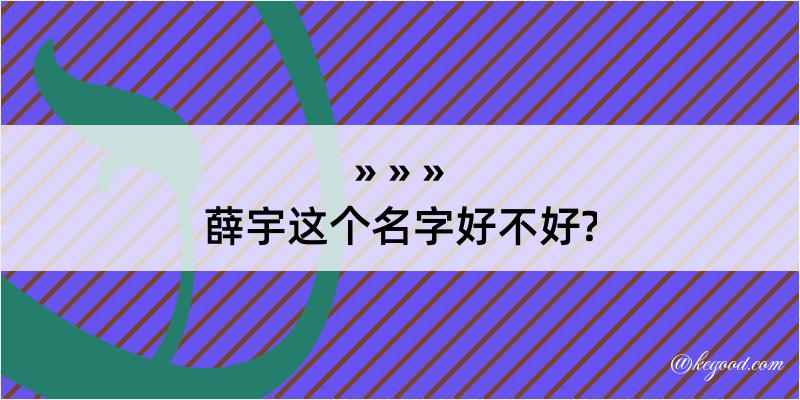 薛宇这个名字好不好?