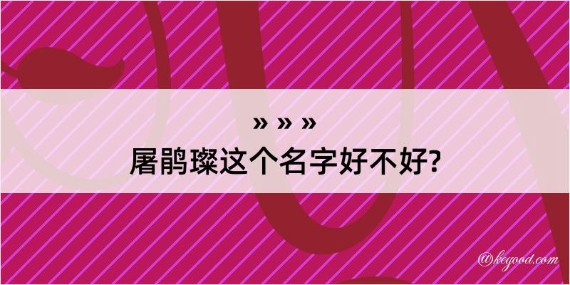 屠鹃璨这个名字好不好?