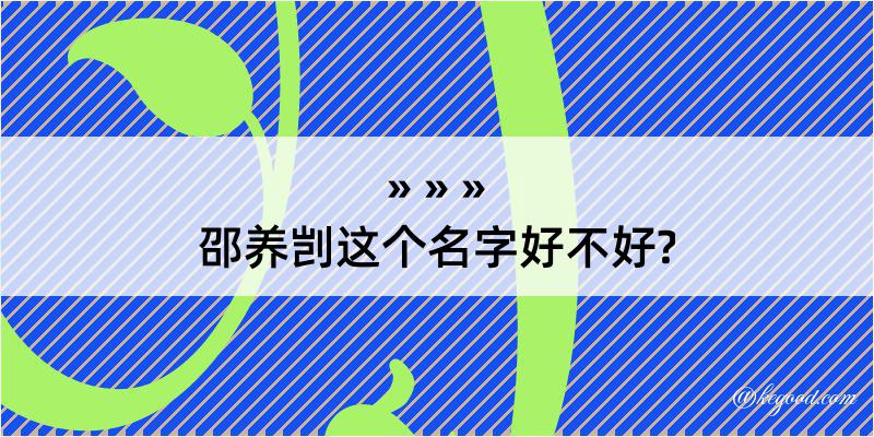 邵养剀这个名字好不好?