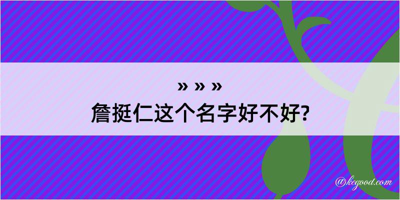 詹挺仁这个名字好不好?