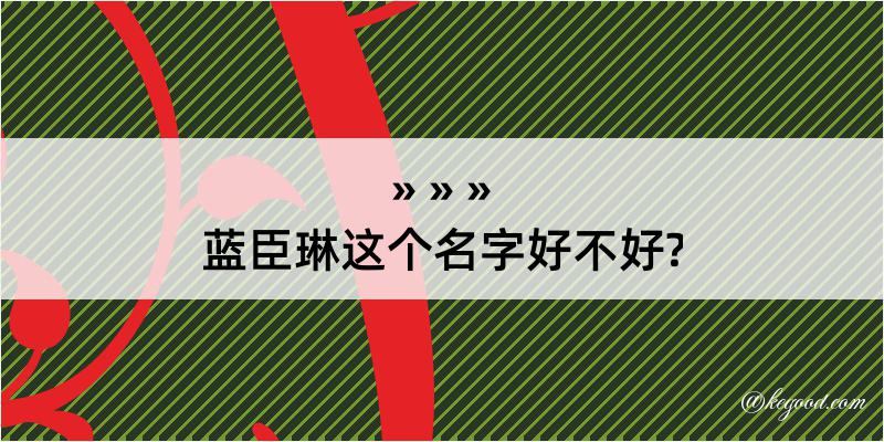 蓝臣琳这个名字好不好?