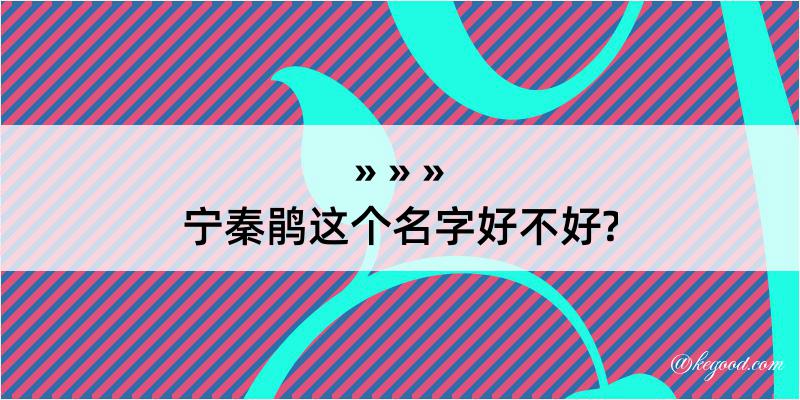 宁秦鹃这个名字好不好?