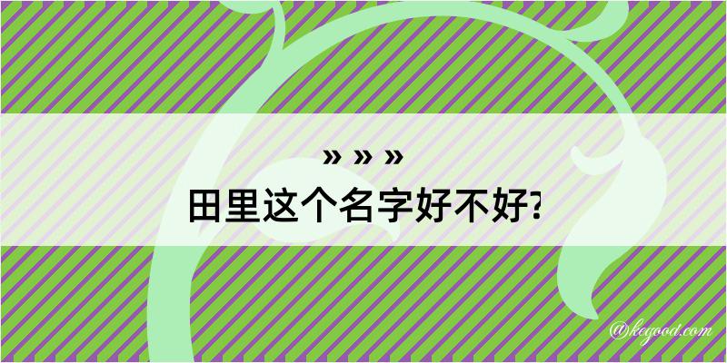 田里这个名字好不好?