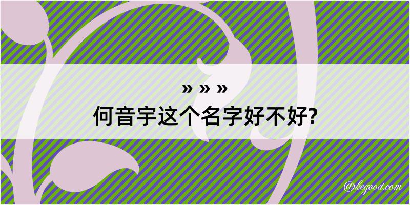 何音宇这个名字好不好?