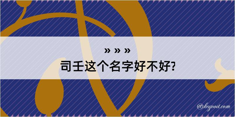 司壬这个名字好不好?