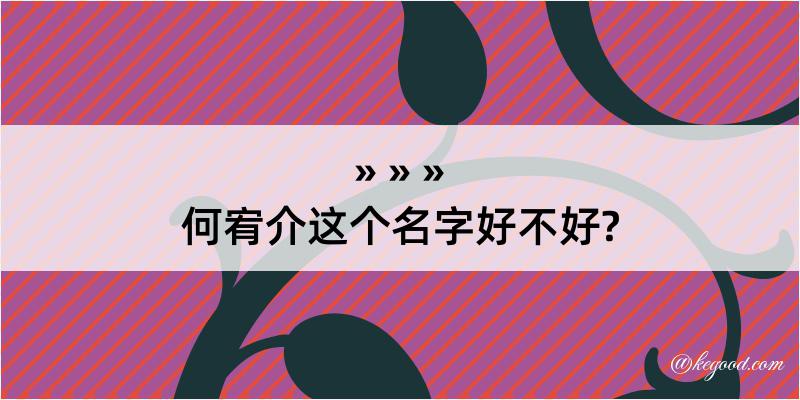 何宥介这个名字好不好?