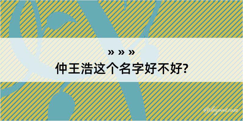 仲王浩这个名字好不好?