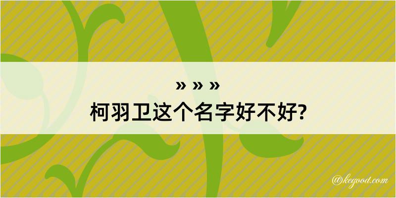 柯羽卫这个名字好不好?