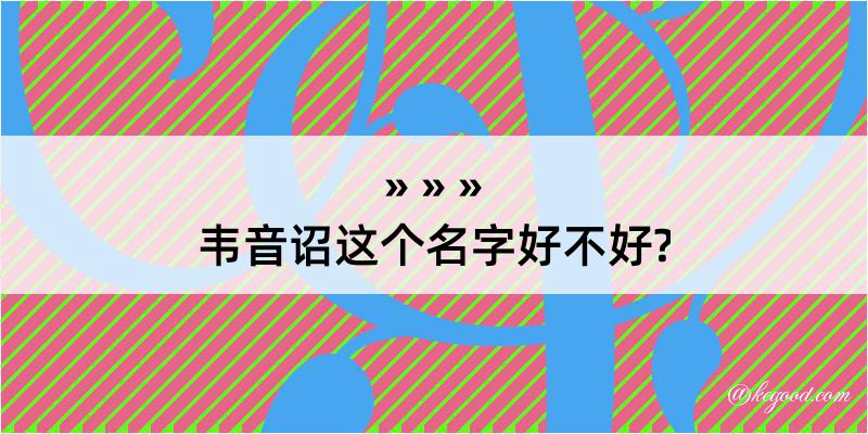 韦音诏这个名字好不好?