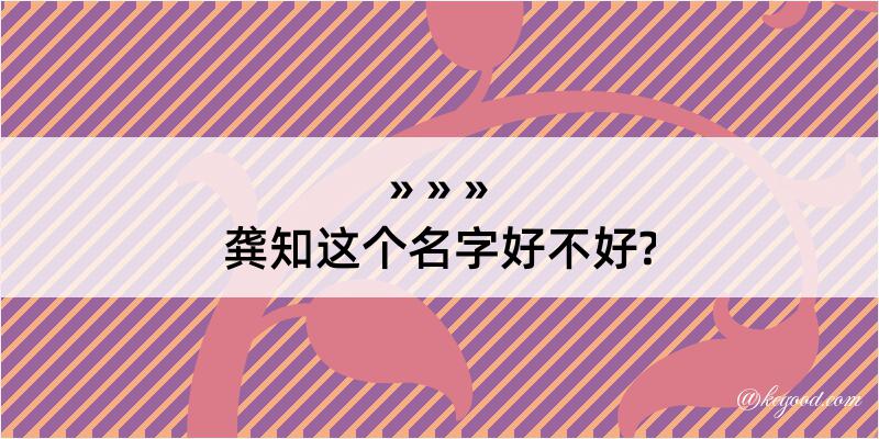 龚知这个名字好不好?