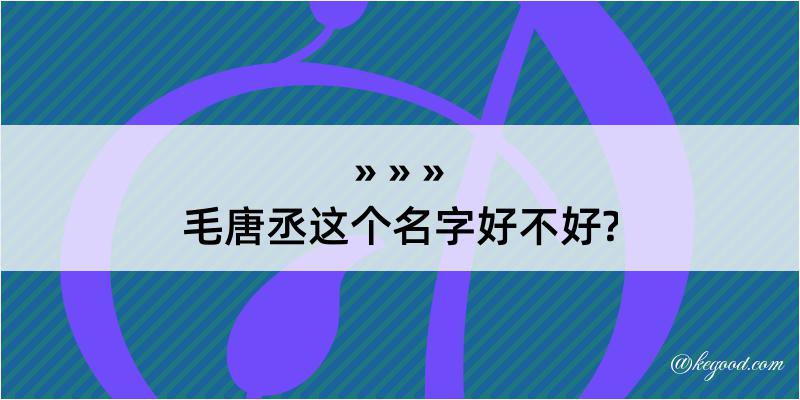 毛唐丞这个名字好不好?