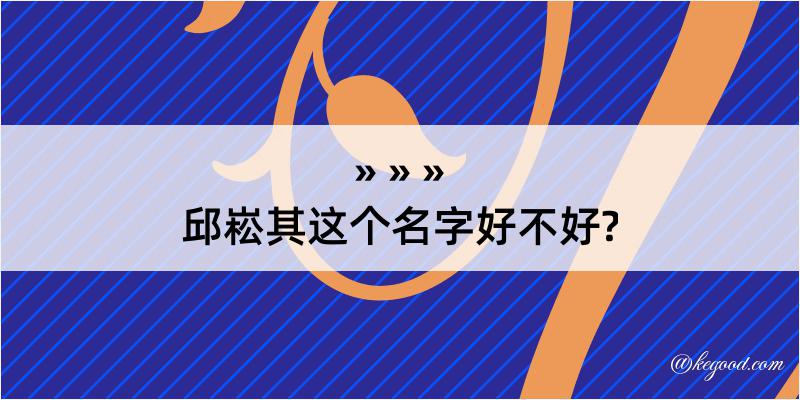 邱崧其这个名字好不好?