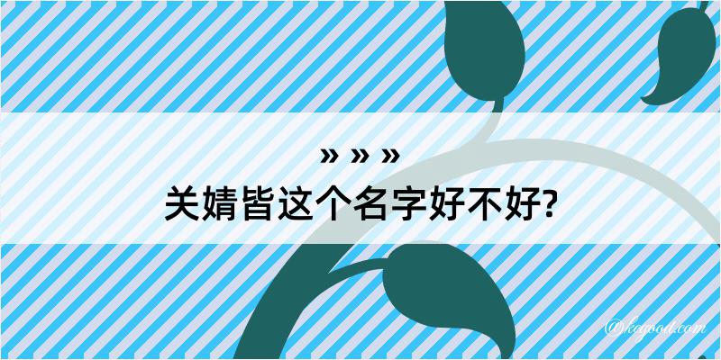 关婧皆这个名字好不好?