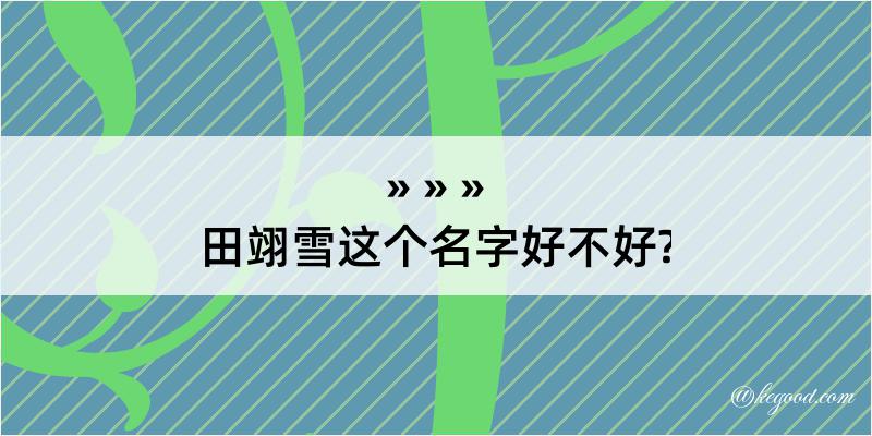 田翊雪这个名字好不好?