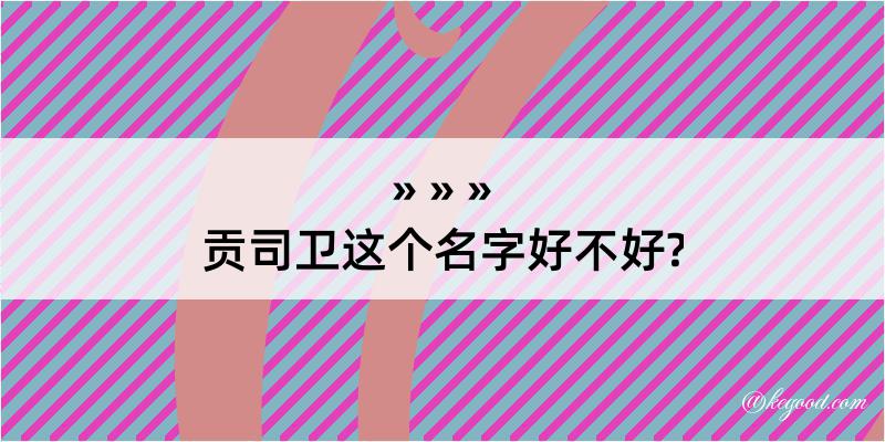 贡司卫这个名字好不好?