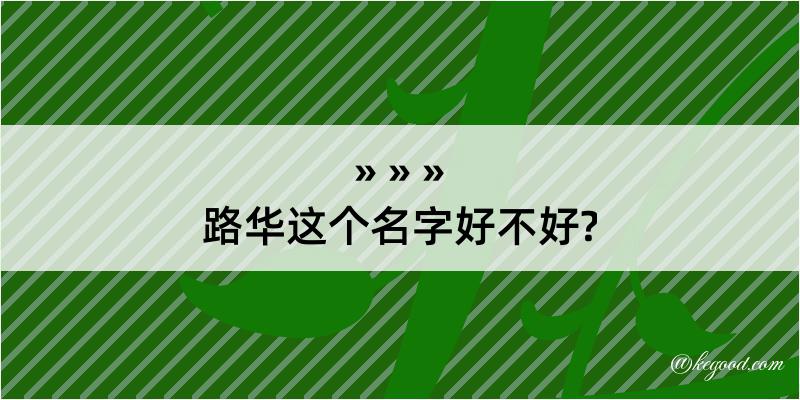 路华这个名字好不好?