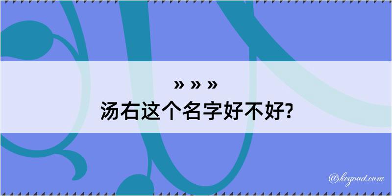 汤右这个名字好不好?