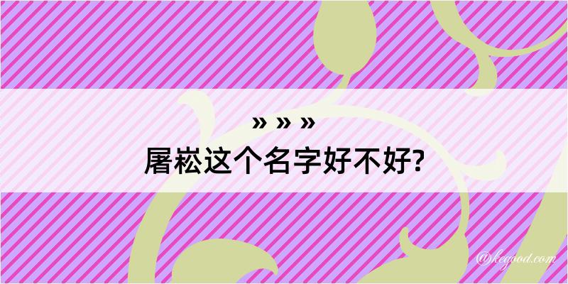 屠崧这个名字好不好?