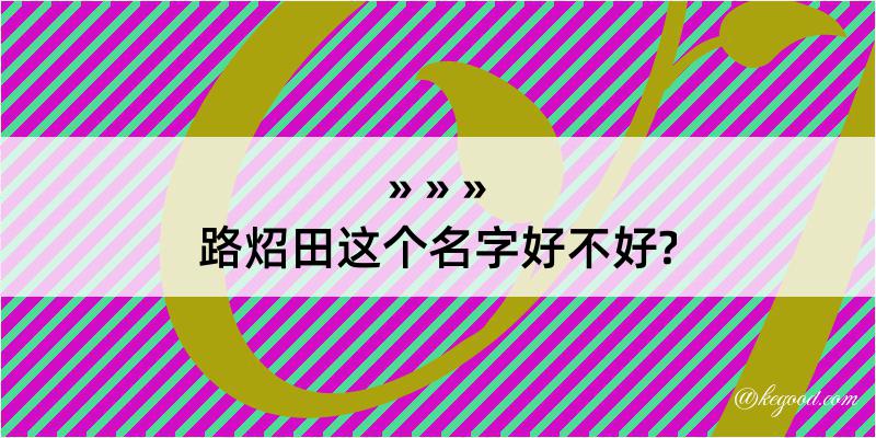 路炤田这个名字好不好?