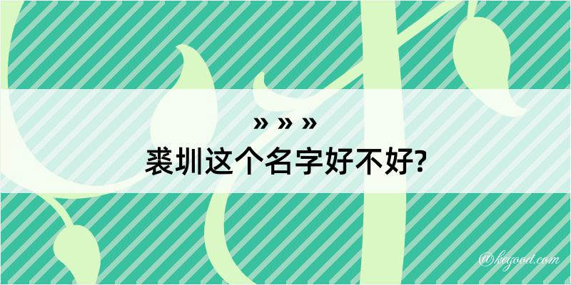 裘圳这个名字好不好?