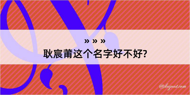 耿宸莆这个名字好不好?