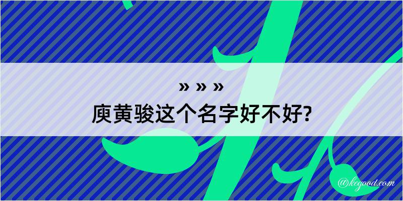 庾黄骏这个名字好不好?