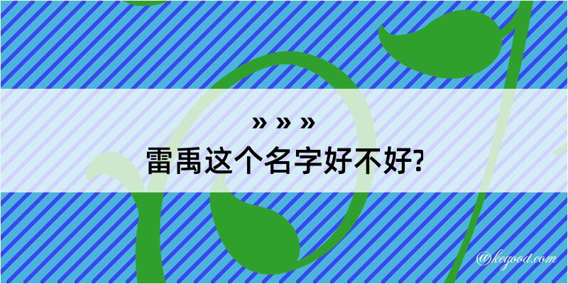 雷禹这个名字好不好?