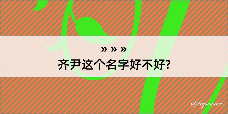 齐尹这个名字好不好?