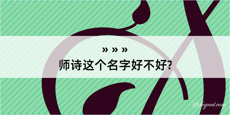 师诗这个名字好不好?