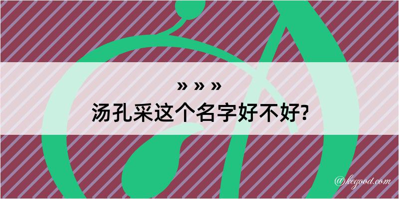 汤孔采这个名字好不好?